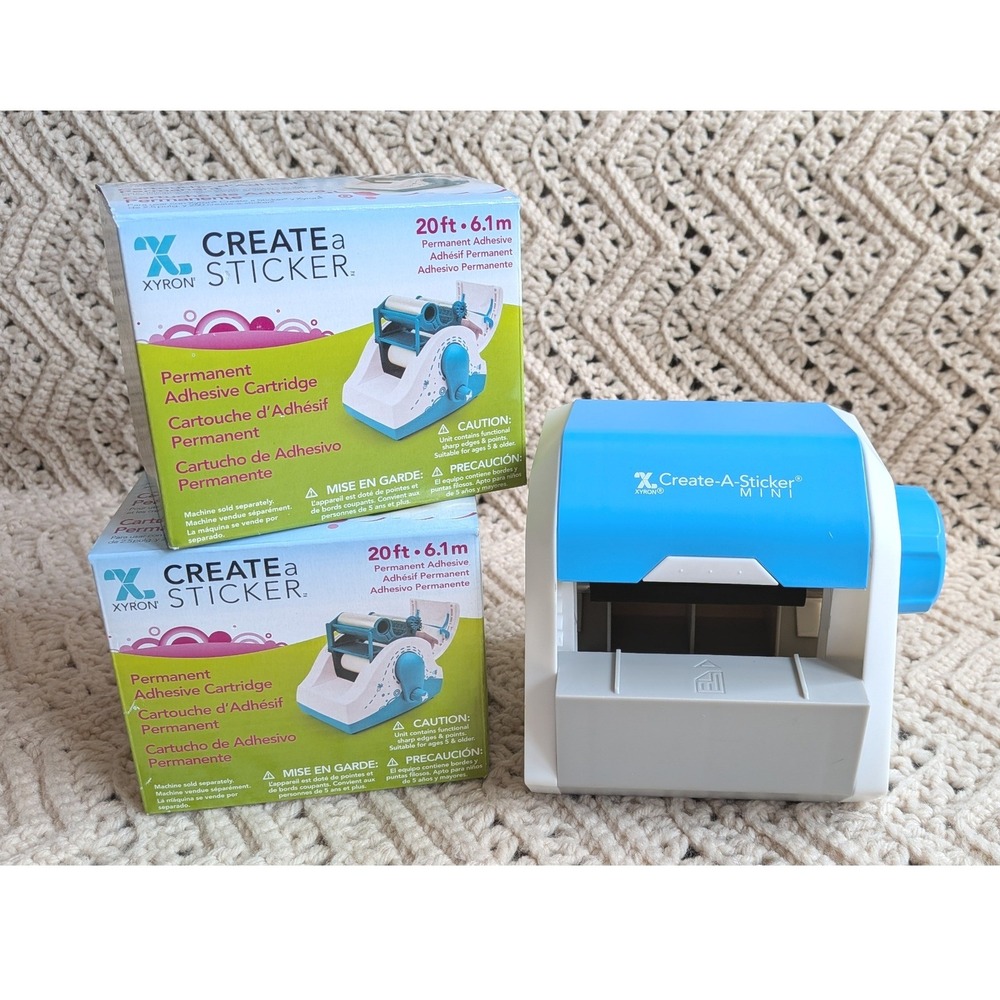 Xyron Create-A-Sticker Mini Machine with 2 Permanent Adhesive Refill Cartridges - Picture 2 of 6